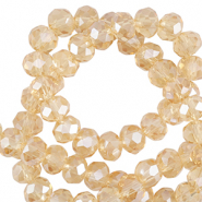 Top faceted beads 3x2mm disc Marigold Yellow-Pearl Shine Coating