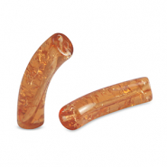 Acrylic tube beads crackled Copper Brown