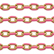 Stainless steel findings belcher chain anchor cable Gold-Pink