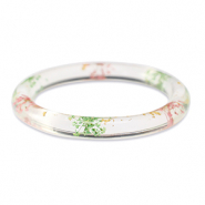 Ready-made Bracelets with dried flowers Light Pink Green-Gold