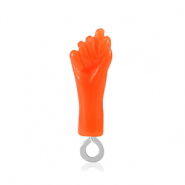 Resin pendants "Mano Fico" Neon Orange-Silver