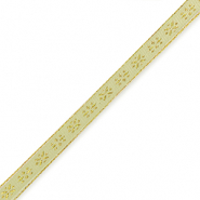 Ribbon text flowers Olive Green-Gold