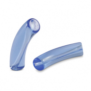 Acrylic tube beads Carolina Blue