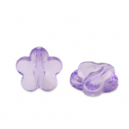 Acrylic beads flower Purple Transparent
