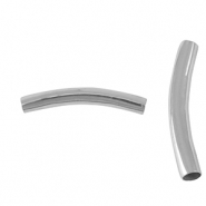 Stainless steel beads tube 40mm Silver
