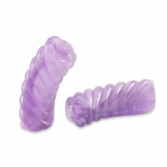 Acrylic tube beads twisted Transparent Purple