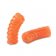 Acrylic tube beads twisted Transparent Orange