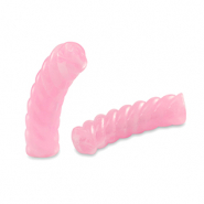 Acrylic tube beads twisted Transparent Pink