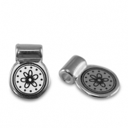 DQ European metal sliders flower Antique Silver (nickel free)