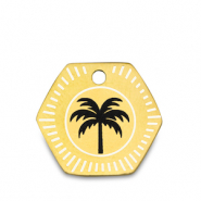 Stainless steel charms palmtree Gold