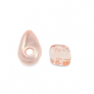 Acrylic beads chips Transparent Salmon Pink