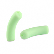 Acrylic tube beads matt Mint Green