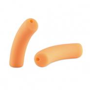 Acrylic tube beads matt Paradise Peach