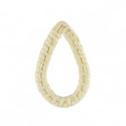 Rattan pendants drop Natural White