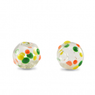 Hand-painted glass beads 8mm Transparent-Yellow Orange