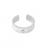 Stainless steel rings with loop Silver