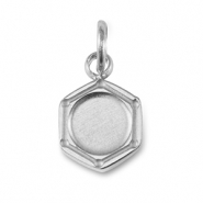 Birthstones charm with setting for SS16 flat back Stainless Steel Silver