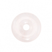 Natural stone charms Rose Quartz donut 25mm Light Pink