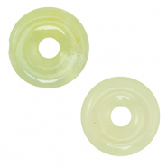 Natural stone charms Serpentine donut 20mm Greenish Yellow