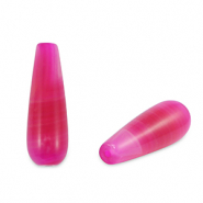 Natural stone beads Quartz drop Fuchsia Pink