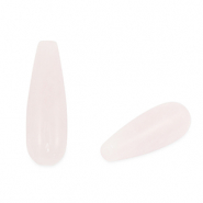 Natural stone beads Rose Quartz drop Light pink