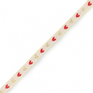 Ribbon text hearts Pale Pink-Gold Red