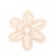 Top Faceted charms flower Nude Pink