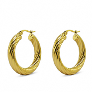 Stainless steel earrings creole Gold