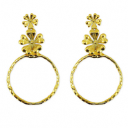 Stainless steel earrings / earpin flower Gold