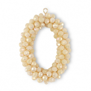 Top Faceted earrings oval vanilla yellow