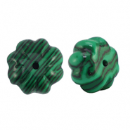Natural stone beads Calcite flower Green-Black