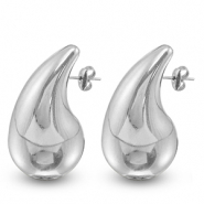 Stainless steel earrings / earpins drop Silver