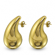 Stainless steel earrings / earpins drop Gold