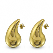 Stainless steel earrings / earpins drop Gold