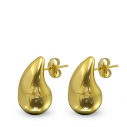 Stainless steel earrings / earpins drop Gold
