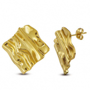 Stainless steel earrings / earpin square Gold