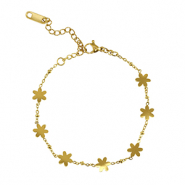 Stainless steel bracelets flower Gold