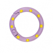 Colourful jewellery findings key chain ring Purple-Yellow