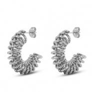 Stainless steel earrings / earpins Silver