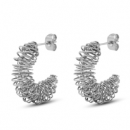 Stainless steel earrings / earpins Silver