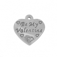 Stainless steel charms heart Silver