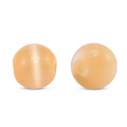 6 mm glass beads Cat's eye Peach Orange