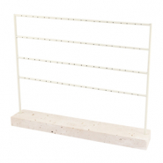 Jewellery display for earrings Natural-Off White