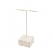 Jewellery display T-shape Natural-Off White