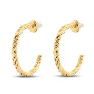 Stainless steel earrings / earpins creole Gold