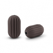 Acrylic beads oval Dark Brown
