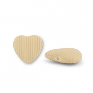 Acrylic beads heart Sand Brown
