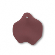 Acrylic charms leaf Dark Red-Brown