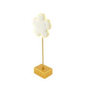 Jewellery display flower for earrings Beige-Gold