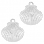 Stainless steel charms shell Silver